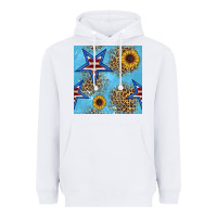 White american star and sunflower seamless  pattern Heavyweight Hoodie - BundleAndBundleShop