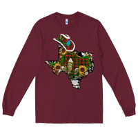 Burgundy christmas texas Long Sleeve Tee - RanaPortraitStore