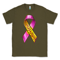 Army Green Breast Cancer Ribbon Softball Classic Tee - texasbilliewilder