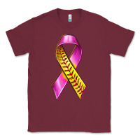 Burgundy Breast Cancer Ribbon Softball Classic Tee - texasbilliewilder