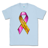 Dusty Blue Breast Cancer Ribbon Softball Classic Tee - texasbilliewilder