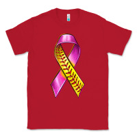 Red Breast Cancer Ribbon Softball Classic Tee - texasbilliewilder