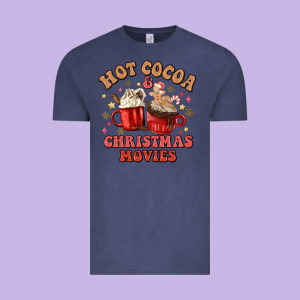 Hot Cocoa And Christmas Movies Vintage Tee Designed By Maliassmallbusiness
