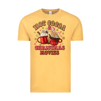 Vintage Mustard hot cocoa and christmas movies Vintage Tee - MaliasSmallBusiness