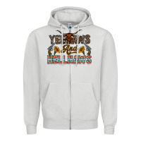 Dove Grey yeehaws and hellnaws Zipper Hoodie - CowhideDigitalArt