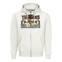 Oatmeal Heather yeehaws and hellnaws Zipper Hoodie - CowhideDigitalArt