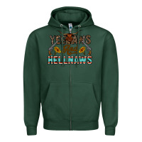 Sports Green yeehaws and hellnaws Zipper Hoodie - CowhideDigitalArt