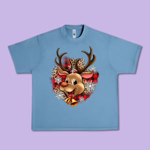 Reindeer Christmas Urban Heavy Tee Designed By Zillion Design Studio
