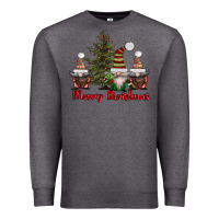Charcoal Heather merry christmas with gnomes Premium Sweatshirt - AdoDesignShop
