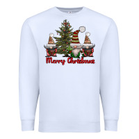 White merry christmas with gnomes Premium Sweatshirt - AdoDesignShop