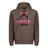 Coffee one loved mama messy bun Premium Hoodie - MaliasSmallBusiness