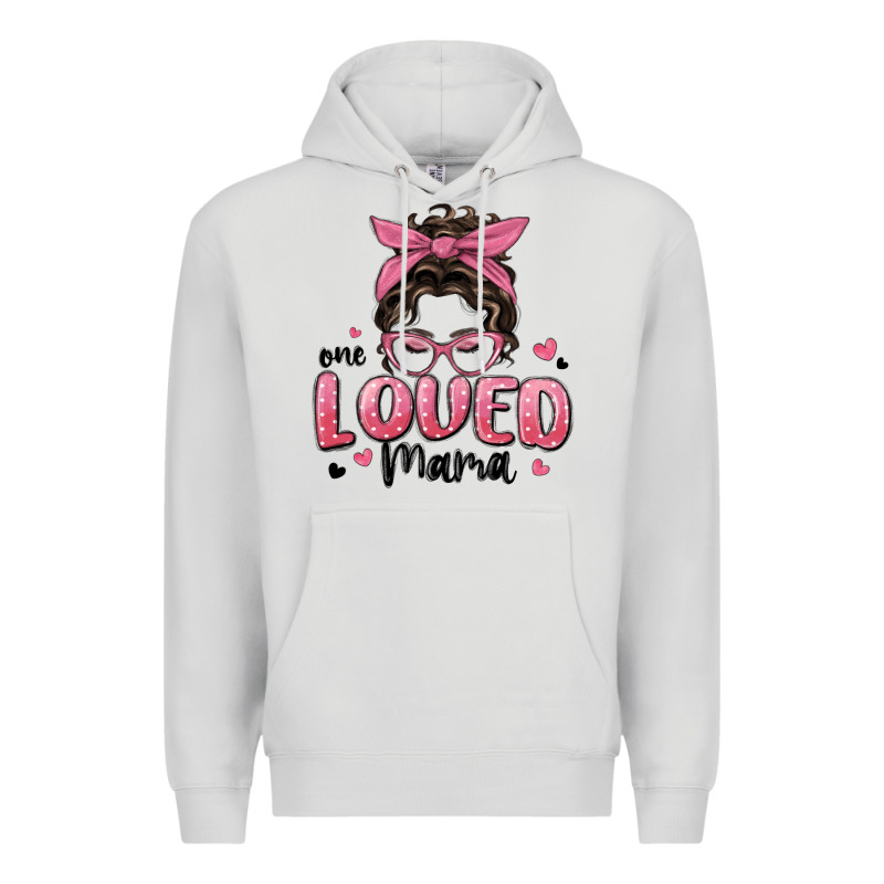 One Loved Mama Messy Bun Premium Hoodie by MaliasSmallBusiness | Teevron