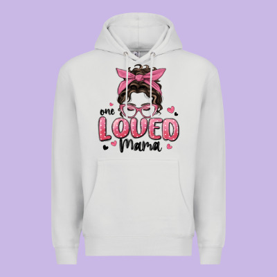 One Loved Mama Messy Bun Premium Hoodie Designed By Maliassmallbusiness