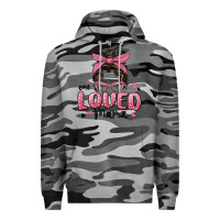 Slate Camo one loved mama messy bun Premium Hoodie - MaliasSmallBusiness