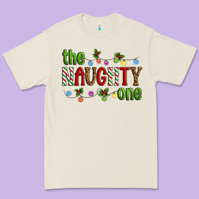 The Naughty One Christmas Premium Tee Designed By Artiststas