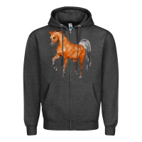 Charcoal Heather horse Zipper Hoodie - FaDigitalArtStudio
