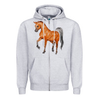 Heather Grey horse Zipper Hoodie - FaDigitalArtStudio