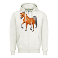 Oatmeal Heather horse Zipper Hoodie - FaDigitalArtStudio