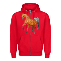 Red horse Zipper Hoodie - FaDigitalArtStudio