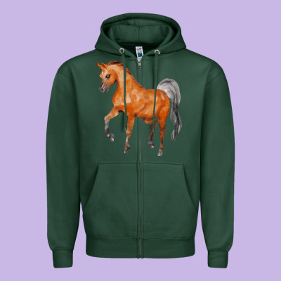 Horse Zipper Hoodie Designed By Fadigitalartstudio