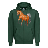 Sports Green horse Zipper Hoodie - FaDigitalArtStudio