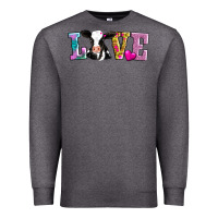 Charcoal Heather love with cow Premium Sweatshirt - AdoDesignShop
