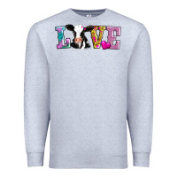 Heather Grey love with cow Premium Sweatshirt - AdoDesignShop