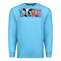Ocean Blue love with cow Premium Sweatshirt - AdoDesignShop