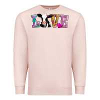 Pale Pink love with cow Premium Sweatshirt - AdoDesignShop