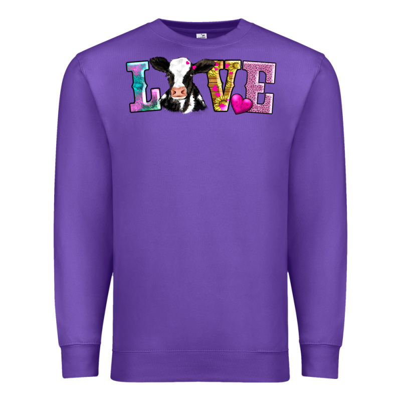 Love With Cow Premium Sweatshirt by AdoDesignShop | Teevron