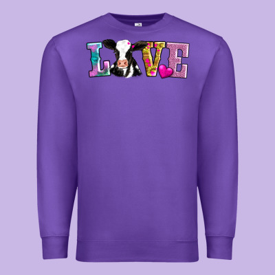 Love With Cow Premium Sweatshirt Designed By Adodesignshop