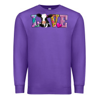 Purple love with cow Premium Sweatshirt - AdoDesignShop