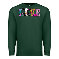 Sports Green love with cow Premium Sweatshirt - AdoDesignShop