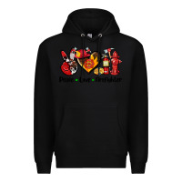 Black peace love firefighter Premium Hoodie - AdoDesignShop