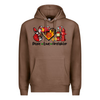 Chestnut peace love firefighter Premium Hoodie - AdoDesignShop