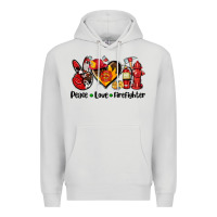 Dove Grey peace love firefighter Premium Hoodie - AdoDesignShop