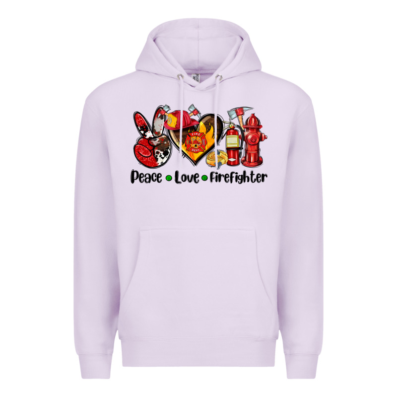 Peace Love Firefighter Premium Hoodie by AdoDesignShop | Teevron
