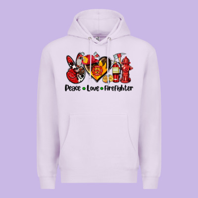 Peace Love Firefighter Premium Hoodie Designed By Adodesignshop