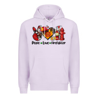 Lilac peace love firefighter Premium Hoodie - AdoDesignShop