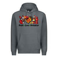 Rock peace love firefighter Premium Hoodie - AdoDesignShop