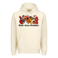 Sandshell peace love firefighter Premium Hoodie - AdoDesignShop
