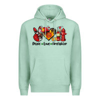 Seafoam peace love firefighter Premium Hoodie - AdoDesignShop