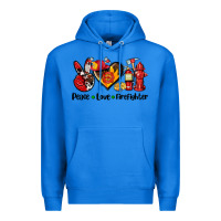 True Royal peace love firefighter Premium Hoodie - AdoDesignShop