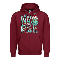 Burgundy nurse Zipper Hoodie - RacoonDesign