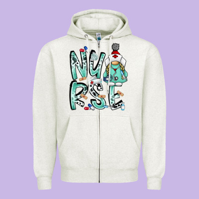 Nurse Zipper Hoodie Designed By Racoondesign
