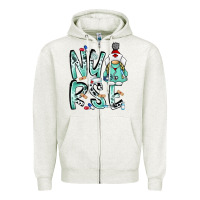 Oatmeal Heather nurse Zipper Hoodie - RacoonDesign