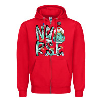 Red nurse Zipper Hoodie - RacoonDesign