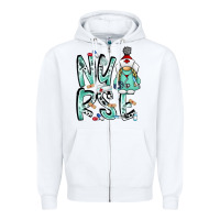 White nurse Zipper Hoodie - RacoonDesign