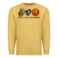 Antique Gold peace love basketball Premium Sweatshirt - Artiststas
