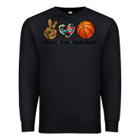 Black peace love basketball Premium Sweatshirt - Artiststas